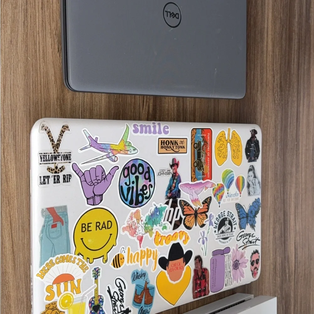 Dell Laptop with Colorful Stickers